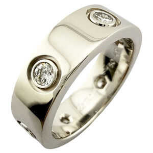 CARTIER Authentic 18k Silver Diamond Love Ring